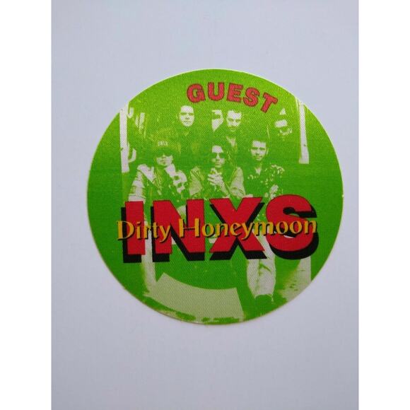 INXS Dirty Honeymoon Band Photo Backstage Pass Original New Wave Rock 1993 Green - Picture 2 of 3